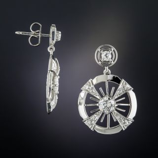 Art Deco Platinum Diamond Earrings