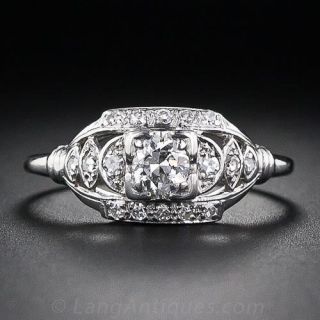 Art Deco Platinum Diamond Engagement Ring