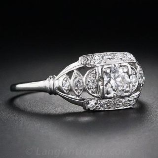 Art Deco Platinum Diamond Engagement Ring