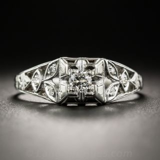 Art Deco Platinum Diamond Engagement Ring