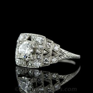 Art Deco Platinum Diamond Engagement Ring