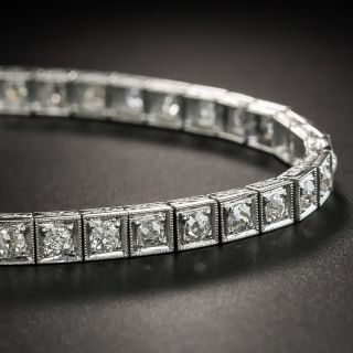 Art Deco Platinum Diamond Line Bracelet - 2