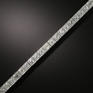 Art Deco Platinum Diamond Line Bracelet