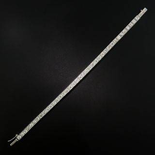 Art Deco Platinum Diamond Line Bracelet