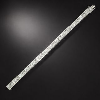 Art Deco Platinum Diamond Line Bracelet - 5.85 Carats - 2