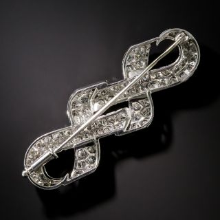 Art Deco Style Platinum Diamond Love Knot Brooch