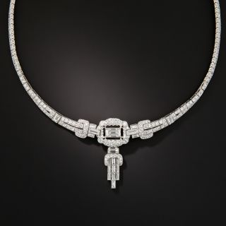 Art Deco Platinum Diamond Necklace - 1