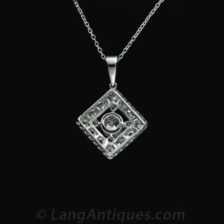 Art Deco Platinum Diamond Pendant