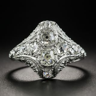 Art Deco Platinum Diamond Ring by Hankin