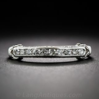 Art Deco Platinum Diamond Wedding Band