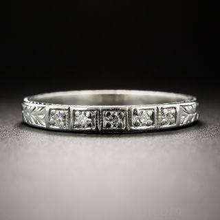 Art Deco Platinum Diamond Wedding Band