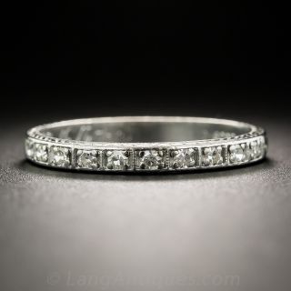 Art Deco Platinum Diamond Wedding Band