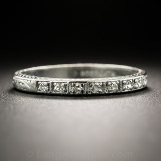 Art Deco Platinum Diamond Wedding Band