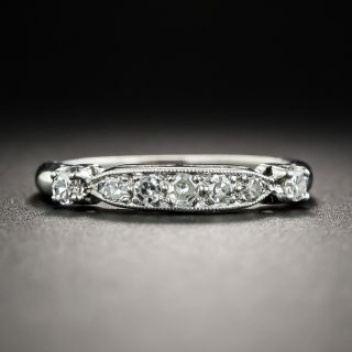 Art Deco Platinum Diamond Wedding Band - 1