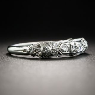 Art Deco Platinum Diamond Wedding Band by Granat Bros.