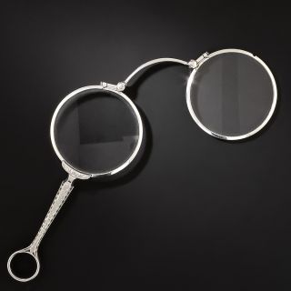 Art Deco Platinum Folding Lorgnette - 2