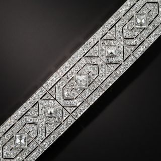 Art Deco Platinum French-Cut Diamond Bracelet - 1