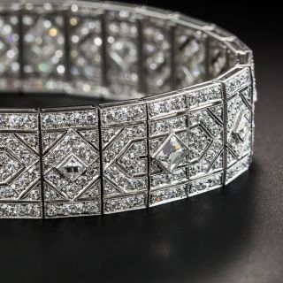 Art Deco Platinum French-Cut Diamond Bracelet