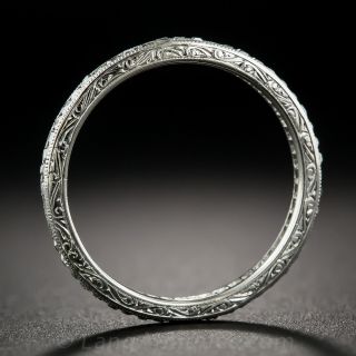 Art Deco Platinum French-Cut Diamond Eternity Band - Size 7 1/2