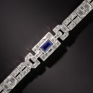 Art Deco Platinum, Sapphire and Diamond Bracelet - 1