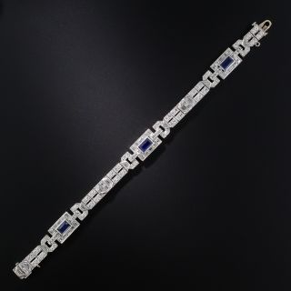 Art Deco Platinum, Sapphire and Diamond Bracelet