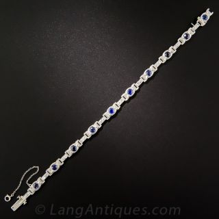 Art Deco Platinum Sapphire and Diamond Bracelet