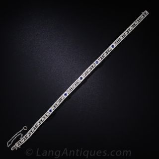 Art Deco Platinum, Sapphire and Diamond Bracelet