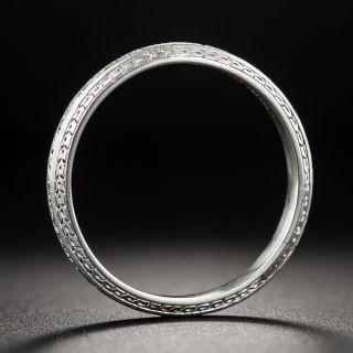 Art Deco Platinum Wedding Band by Granat Brothers - Size 9 1/2