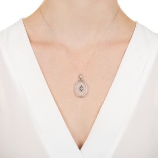 Art Deco Quartz Crystal and Diamond Pendant