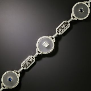 Art Deco Quartz Crystal, Diamond and *Sapphire Bracelet - 2
