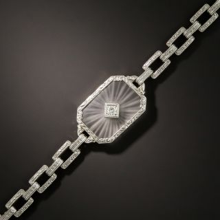 Art Deco Quartz Crystal Diamond Bracelet - 2