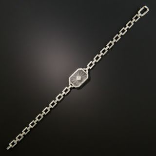 Art Deco Quartz Crystal Diamond Bracelet