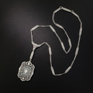Art Deco Quartz Crystal Necklace