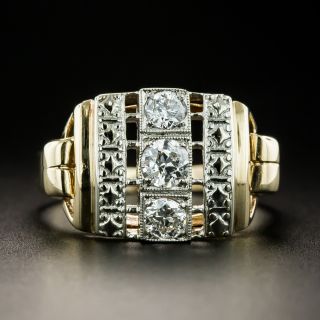Art Deco/Retro Two-Tone Diamond Ring - 2