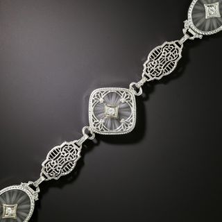 Art Deco Rock Crystal and Diamond Bracelet - 2