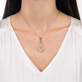 Art Deco Rock Crystal and Diamond Necklace