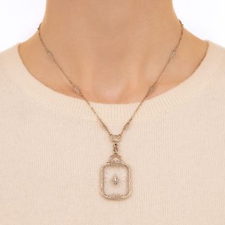  Rock Crystal and Diamond Necklace