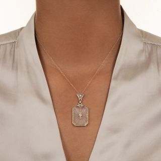 Art Deco Rock Crystal and Diamond Necklace