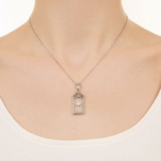 Art Deco Rock Crystal and Diamond Necklace