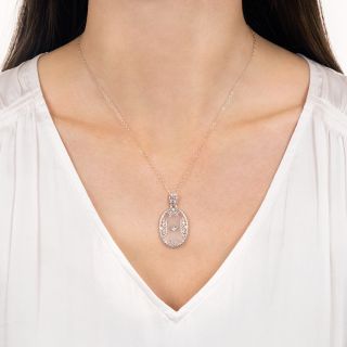 Art Deco Rock Crystal and Diamond Pendant