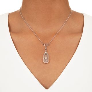 Art Deco Rock Crystal and Diamond Pendant