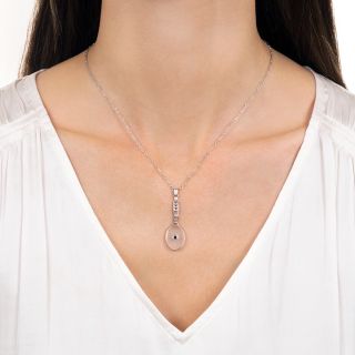 Art Deco Rock Crystal and Sapphire Necklace by Fritzsche & Co.