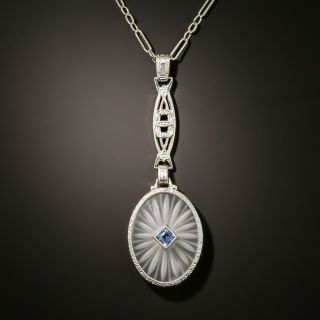 Art Deco Rock Crystal And Sapphire Necklace by Fritzsche & Co. - 3