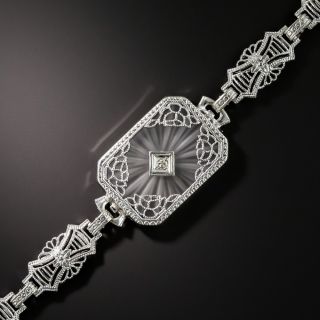 Art Deco Rock Crystal Filigree Bracelet - 1
