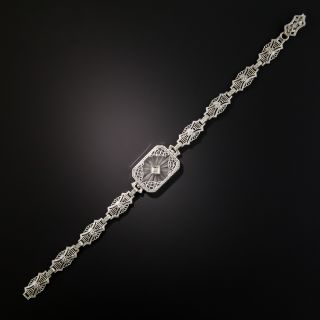 Art Deco Rock Crystal Filigree Bracelet