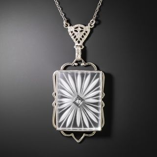 Art Deco Rock Crystal Pendant - 3