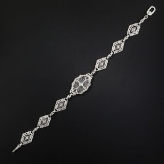 Art Deco Rock Crystal Quartz Diamond Bracelet 
