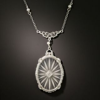 Art Deco Rock Quartz Crystal Necklace - 2