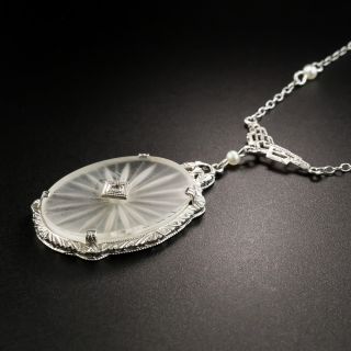 Art Deco Rock Quartz Crystal Necklace