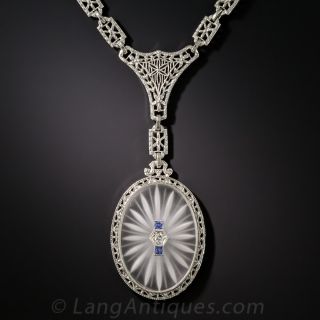 Art Deco Rock Quartz Crystal Necklace 